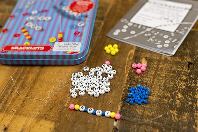 Bendon TS Shure Friendship Bracelet Mini Craft Activity Tin with 190 Beads and Elastic Cord 51243