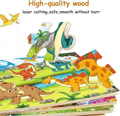Puzzles for Kids Ages 4-6 4-8, Wooden Jigsaw Puzzles 48-60 Pieces for Toddler Children Learning Educational Puzzles 4 5 6 7 8 Year Toys for Boys and Girls (6 Puzzles)