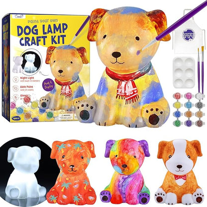 Paint Your Own Dog Lamp Kit, Art Supplies Arts & Crafts Kit, Painting kit for Kids 6-12, Arts and Crafts for Kids Ages 8-12, Toys Girls Boy Birthday Gift Ages 3 4 5 6 7 8 9 10 11 12+