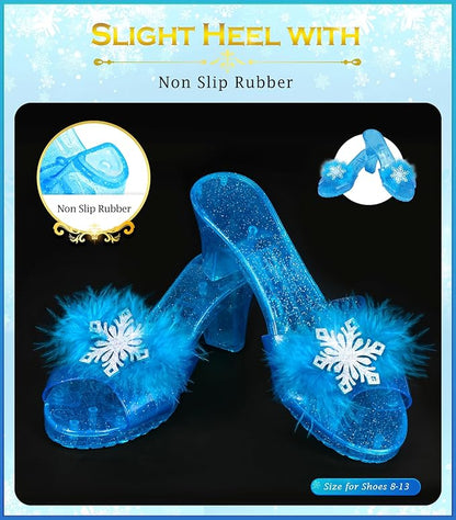 Kids Makeup Kit for Girls Princess Dress Up for Girls, BIBUTY Pretend Play Fake Makeup Set Toy for Girls with Princess Dress Costume Princess Shoes Crown, Princess Toy Gift for 3-6 Toddler Little Girl