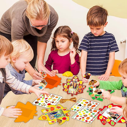 Qyeahkj 36 Sets Fall Thanksgiving Craft for Kids DIY Autumn Leaves Picture Frame Craft Kit with Easel Maple Leaf Fun Photo Frame Craft and Arts Kit for Home Class Kindergarten Party Art Activity