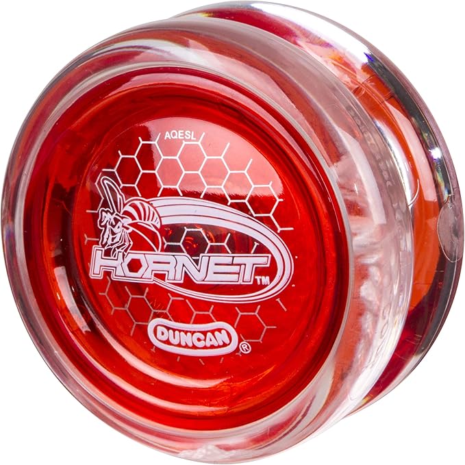 Duncan Toys Hornet Pro Looping Yo-Yo with String, Ball Bearing Axle and Plastic Body, Clear with Red Cap