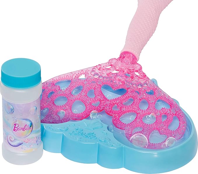 Barbie Bubble Sparkle Mermaid Doll with Bubble-Making Feature & Solution, Tray & Hairbrush, Plus Long, Color-Streaked Blonde Hair