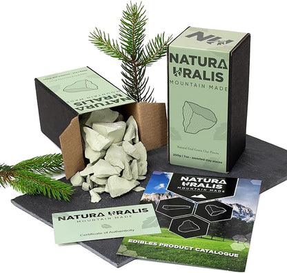 Ural Green Clay | 7oz of Natural Green Clay, Pastel to Verdant Green - Amazing Crunch, Satisfying Earthy, Velvety and Firm Texture, ASMR Sensation