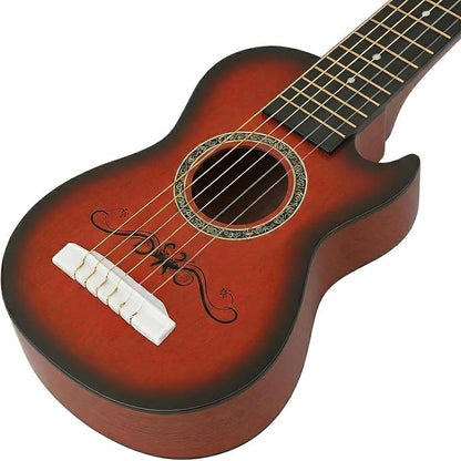 23" Acoustic Guitar, Kids 6 String Toy Guitar - Realistic Steel Strings - Beginner Practice First Musical Instrument for Children, Toddlers (Mahogany)