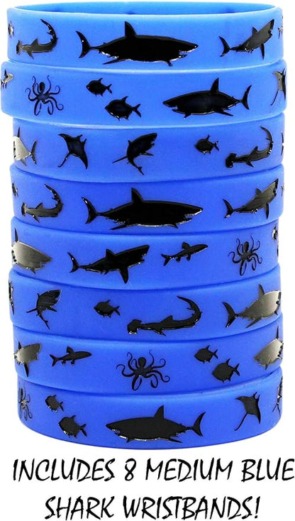 Gypsy Jade's Shark Party Favors - Wristbands for Shark Themed Parties - Pack of 24!