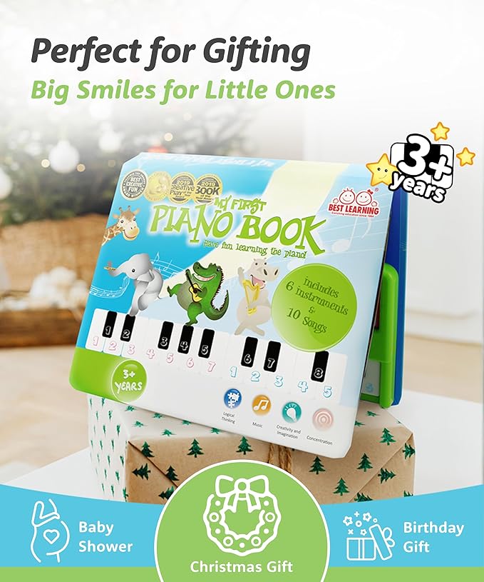 BEST LEARNING My First Piano Book - Educational Musical Toy for Toddlers Kids Ages 3-5 Years - Ideal 3, 4 Year Old Boy or Girl Birthday Present