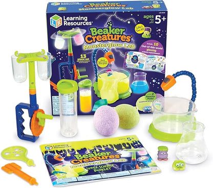 Learning Resources Beaker Creatures Monsterglow Lab - 13 Pieces, Ages 5+ Kids Educational Science Kits, Kindergartner Science Games, Homeschool Science, STEM Toys, Slime Kit