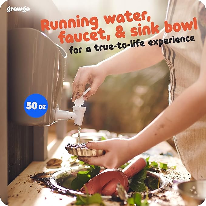 2-in-1 Mud Kitchen for Kids Outdoor and Grocery Store Pretend Play - Lemonade Stand and Market Playset for Outdoor Fun - Perfect for Cooking, Role-Playing, and Creative Imagination