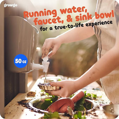 2-in-1 Mud Kitchen for Kids Outdoor with Utensils, Grocery Store Pretend Play - Lemonade Stand and Market Playset for Outdoor Fun - Perfect for Cooking, Role-Playing, and Creative Imagination