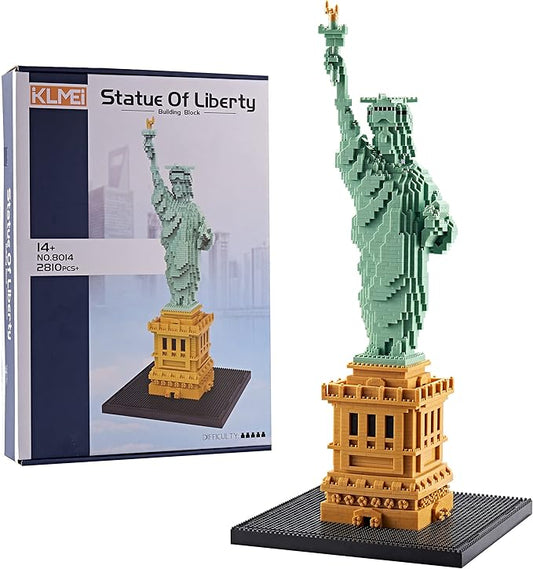 Statue of Liberty Micro Blocks Building Sets Mini Bricks Building for Adults, New York Famous Landmark Architectural Model Toys for Kids Age of 14+ 2810 PCS