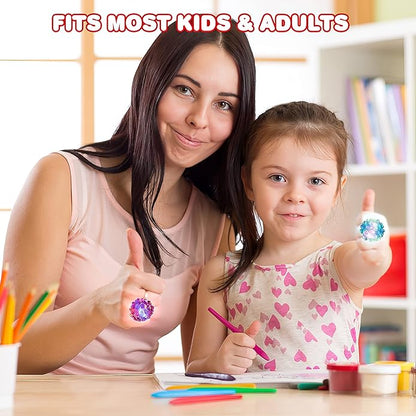 ArtCreativity Light Up Bumpy Rings for Kids, Set of 12, Flashing Accessories for Boys & Girls in Assorted Colors, Light-Up Party Favors for Children, Goodie Bag Fillers and Stocking Stuffers