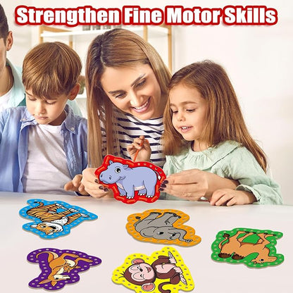 Quilinz Lacing Cards,Sewing Kit for Kids,Fine Motor Toys,Shoe Tying Practice,Classroom Must Haves,Manipulatives for Preschoolers,Homeschool Supplies,Preschool Learning Activities,Toddler Crafts