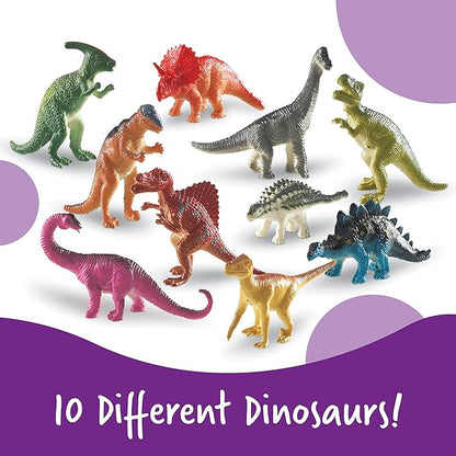 Learning Resources Dinosaur Counters, Set of 60 Colored Dinosaurs, Fine Motor Toy, Ages 3+, multi-color