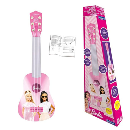 Lexibook Barbie, My First Guitar for Children, 6 Nylon Strings, 21’’ Long, Guide Included, Pink, K200BB