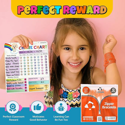 UpBrands 12-Pack Orange 7-Inch Zipper Bracelets – Spooky and Fun Fidget Party Favors for Halloween, Bulk Sensory Toys for Kids, and Festive Accessories for National Color Day