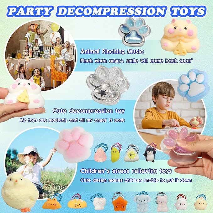 20pcs Squishy Pack,Fidget Toys Kit,Include taba Squishies Party Favors for Kids 4-8 8-12 Treasure Box Toys for Classroom Birthday Xmas Gifts Goodie Bag Stocking Stuffers for Teens (20pcs)