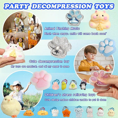 20pcs Squishy Pack,Fidget Toys Kit,Include taba Squishies Party Favors for Kids 4-8 8-12 Treasure Box Toys for Classroom Birthday Xmas Gifts Goodie Bag Stocking Stuffers for Teens (20pcs)