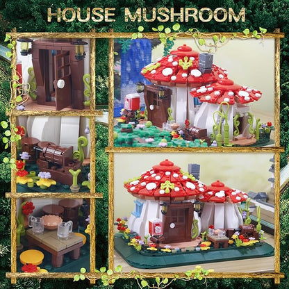 SAMYBLOCKS Mushroom House Building Blocks Sets(1126PCS),Creative Ideals Treehouse Building Blocks, Best Present for 6+ Adults
