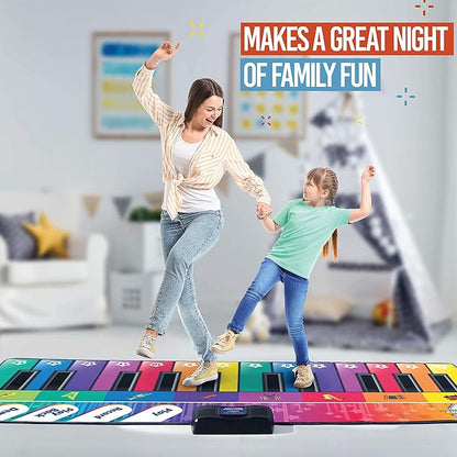 Play22 6 ft. Floor Piano Mat for Toddlers - Giant Piano Playmat, 24 Keys, 8 Musical Instruments, Adjustable Vol, Built in Songs, Record & Playback - Best Musical Toy Gift for Boys & Girls Ages 3-10