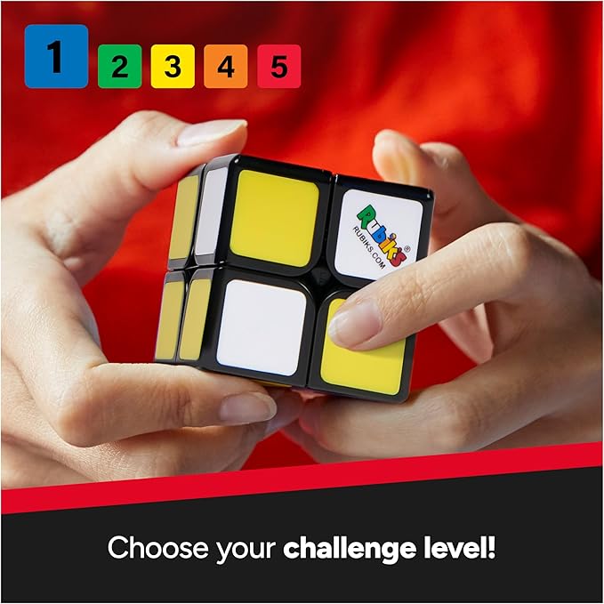 Rubik’s Cube, Apprentice, 2x2 Beginner Cube 3D Puzzle Game Stress Relief Fidget Toy Easy Activity Cube Travel Game Gift Idea, for Ages 7+