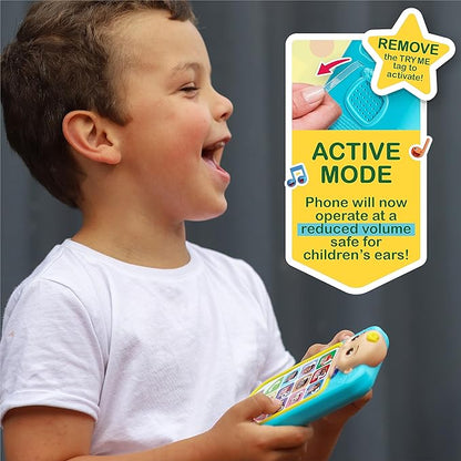 CoComelon JJ’s First Learning Toy Phone for Kids, Lights, Sounds, Music, Letters, Numbers, Colors, Shapes, and Weather, Kids Toys for Ages 18 Month by Just Play