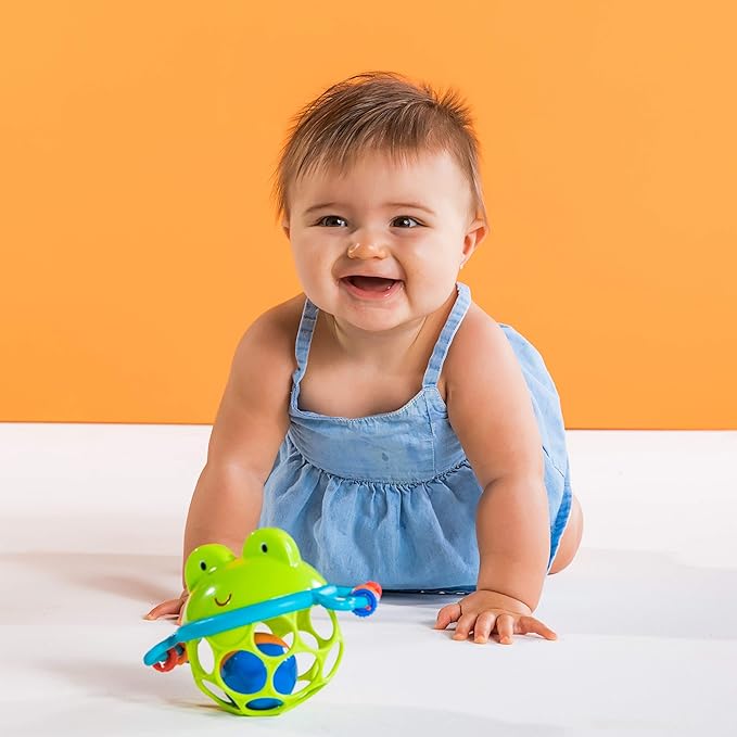 Bright Starts Oball Musical Toy, Jingle & Shake Pal, BPA-Free Easy-Grasp Baby Rattle Toy, Ages Newborn+