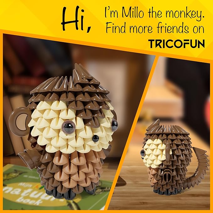 Creative Soft Building Blocks, Cute Animal kit Assembling Building Toys Gifts for Kids and 6+ Interactive Building Toy for Kids, Boys, and Girls (1107-MONKEY)