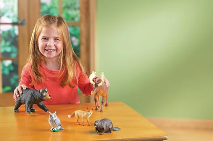 Learning Resources Jumbo Forest Animals - 5 Pieces, Ages 3+ Pretend Play Animals for Toddlers, Preschool Learning Toys, Kids Play Animal Figures, Zoo Animals