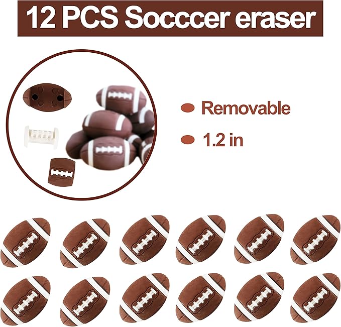 Football Party Favor Set 108 Pcs Rugby Rubber Treat Box Stickers Silicone Bracelet Tattoo Stickers Key Buckle Prefect for Football Theme Party and Birthday Party Supplies Decorations