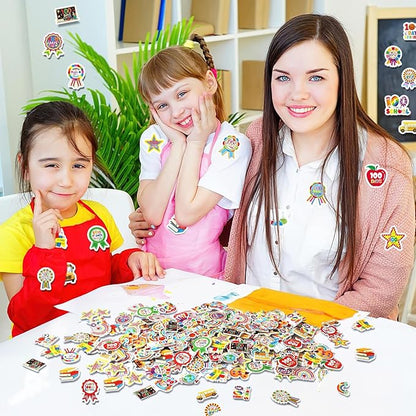 JULBEAR 300Pcs 100 Days of School Foam Stickers Self-Adhesive Campus Smarter Motivational Reward Stickers for 100th Day of School Party Classroom Decoration Favor Supplies
