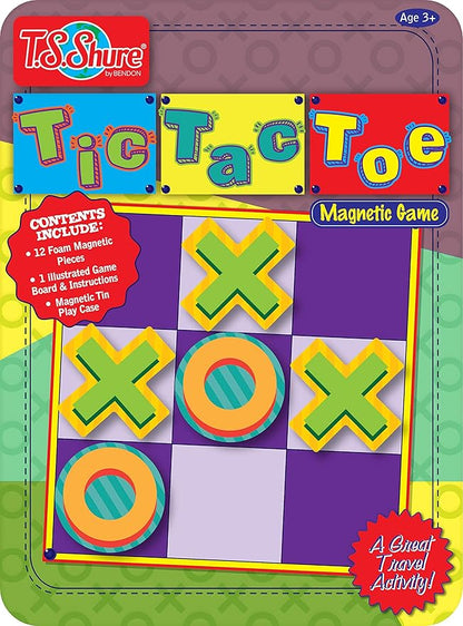 Bendon TS Shure Tic-Tac-Toe Games Magnetic Activity Tin with Foam Magnet Sheet 50522