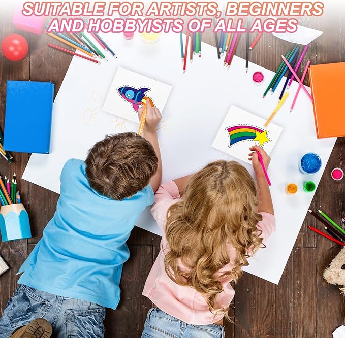 PATIKIL 50 Sets Pure Cotton Watercolor Cards 140lb/300 GSM Postcards with Envelopes for Art Painting Creative Thank Notes, 5x7 Inch