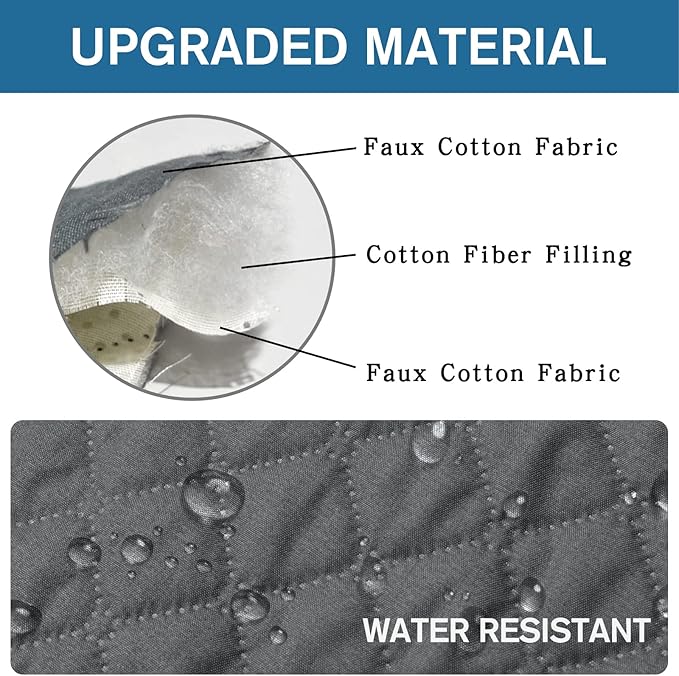 XINEAGE Water Resistant Recliner Cover, Nonslip Recliner Chair Covers for Reclining Chair with Pockets, Quilted Thick Recliner Slipcovers for Pets and Kids (Recliner Chair, Dark Gray)