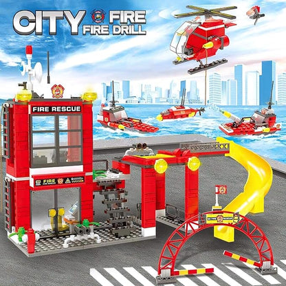 Liberty Imports STEM Building Blocks Sets, Compatible Model Building Toys Gift for Boys Age 6-12 (Fire Rescue)