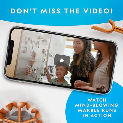 NATIONAL GEOGRAPHIC Magnetic Marble Run - 75-Piece STEM Building Set for Kids & Adults with Magnetic Track & Trick Pieces & Marbles for Building A Marble Maze, STEM Project (Amazon Exclusive)