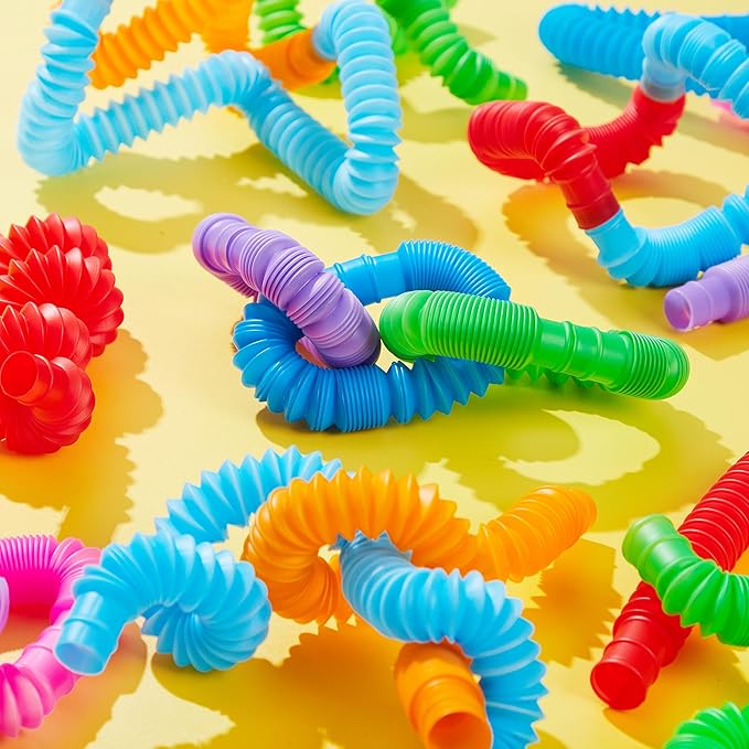 JOYIN 36 Pack Pop Tubes, Sensory Toys（Small） Fidget Tubes Party Favors - 9 Colors, Connectable and Extendable for Stress Relief - Perfect for Party, Classroom Exchange, School Reward
