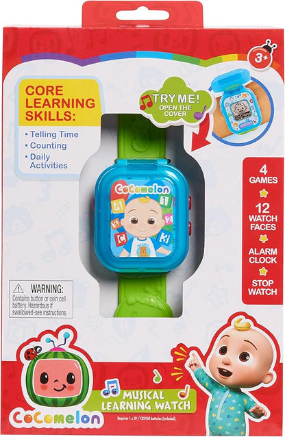 CoComelon JJ’s Learning Smart Watch Toy for Kids with 3 Education-Based Games, Alarm Clock, and Stop Watch, Kids Toys for Ages 3 Up by Just Play