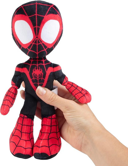 Marvel Spidey and His Amazing Friends 8" Miles Morales/Spin Plush - Spider-Man Stuffed Animal Toy Figure - Officially Licensed - Spider-Verse Valentine's Day Gift for Kids, Boys, Girls - 8 Inches