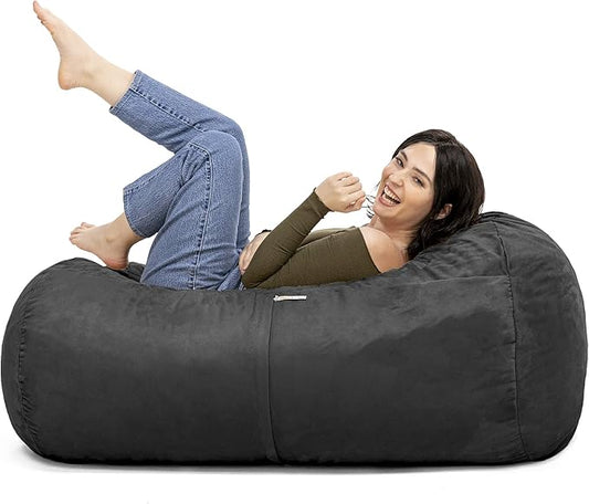 Jaxx Sofa Saxx Bean Bag Lounger, 4-Feet, Black
