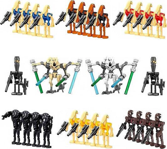 Toysvill Battle Robots Building Block Set for Kids | Generals + Droids Minifigures (28 PCS) with Weapons, TOYSVILL-BB-BD-28