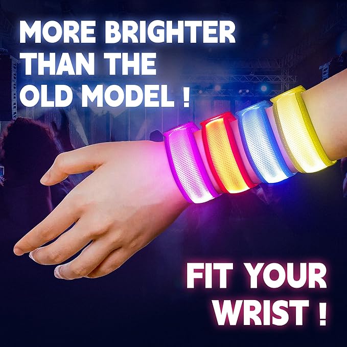 8 PCS LED Glow Bracelets, Christmas Light Up Bracelets Set - Glow in The Dark Party Bracelets Favors Supplies for Christmas, Concerts, Festivals, Game Prizes, Sports, Rave Accessories.