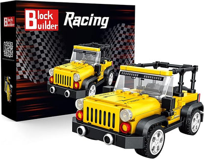 Jeep Wrangler Car Building Block Set (242 Pieces). Racing Car Building Blocks for Kids and Adults