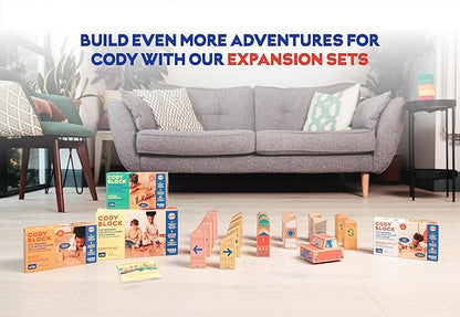 Cody Block Starter Set, Educational Wooden Building Blocks Coding and Car STEM Toys for Preschool Kids Ages 4+