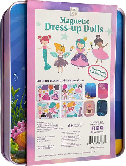 Hapinest Magnetic Dress-Up Dolls for Girls Pretend Play Set, A Fairytale Fantasy Dress Up Toy and Game for Ages 4, 5, 6, and 7 Years Old
