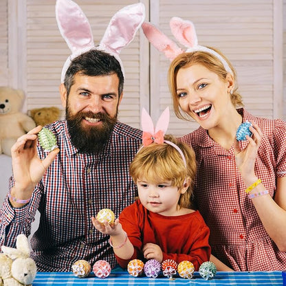 AnyDesign 35Pcs Easter Silicone Bracelets Easter Bunny Rabbit Egg Flower Carrot Rubber Wristband Pastel Spring Holiday Bracelet for Party Favor Supplies Goodie Bag Fillers