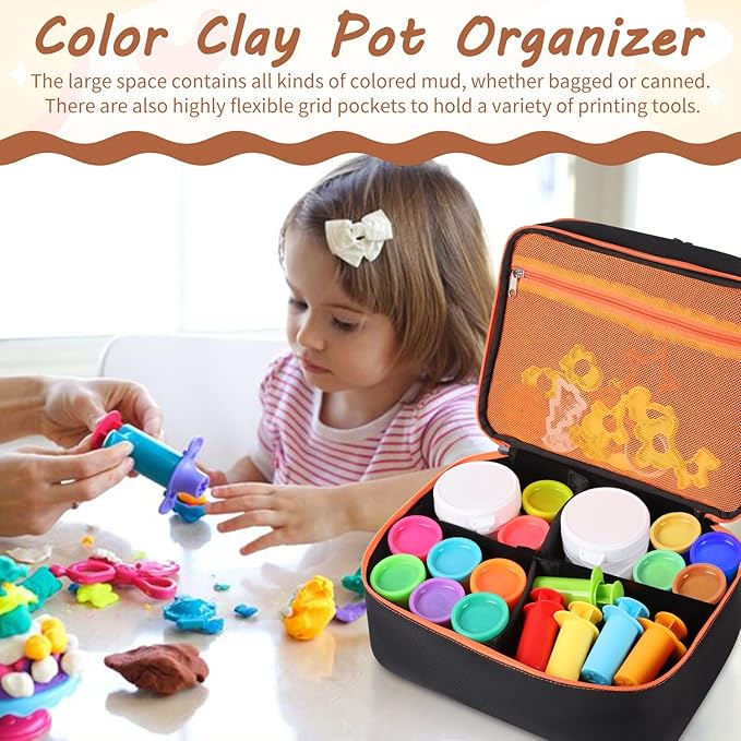 Hard Travel Case for Play-Doh Modeling Compound, Playdoh Set Storage Bag Carrying Case for Playdough Dough Tool Kit Organizer Container, Bag Only