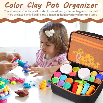 Hard Travel Case for Play-Doh Modeling Compound, Playdoh Set Storage Bag Carrying Case for Playdough Dough Tool Kit Organizer Container, Bag Only