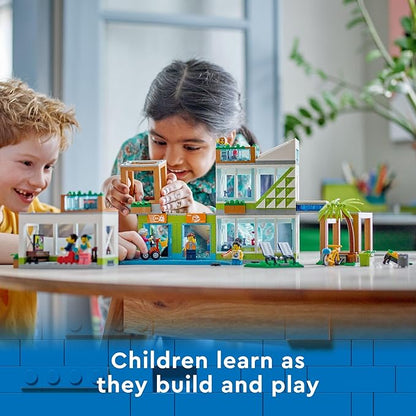 LEGO My City Apartment Building 60365 Toy Set with Connecting Three Floor Room Modules, Includes a Mobility Scooter, Bike and 6 Minifigures for Imaginative Role Play, Fun Gift Idea for Kids