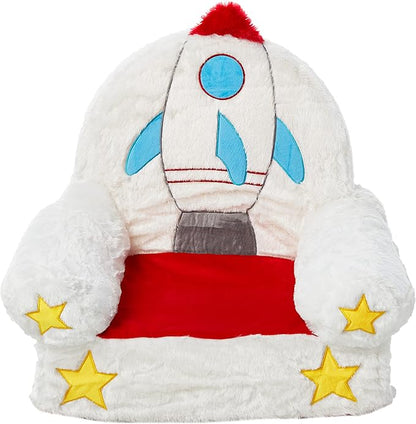 Amazon Basics Children's Plush Toddler Chair, Rocket, Multicolor